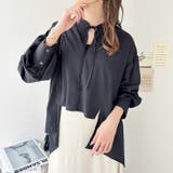 ブラック | イレギュラーヘムスキッパーネックシャツ | GeeRA