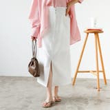 オフホワイト | リネンタッチハイウエストタイトスカート | GeeRA