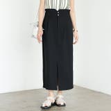 ブラック | リネンタッチハイウエストタイトスカート | GeeRA