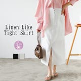 リネンタッチハイウエストタイトスカート | GeeRA | 詳細画像1