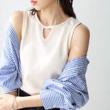 アイボリー | 前後2wayスリットネックワッフルタンクトップ＜夏服＞ | GeeRA