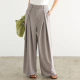 グレー | ハイウエストタックデザインスラックスパンツ | GeeRA