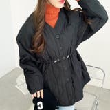 ブラック | ドロスト付キルティングミドルコート | GeeRA