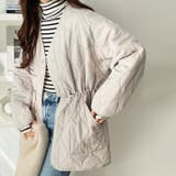 アイボリー | ドロスト付キルティングミドルコート | GeeRA