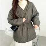 カーキ | ドロスト付キルティングミドルコート | GeeRA