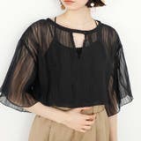 ブラック | 前後2WAYシアーTシャツブラウス | GeeRA