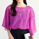 パープル | 前後2WAYシアーTシャツブラウス | GeeRA