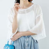 オフホワイト | 前後2WAYシアーTシャツブラウス | GeeRA