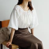 オフホワイト | パフスリーブギャザーブラウス | GeeRA