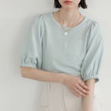 ミント | バルーンスリーブジャカードカットソー | GeeRA