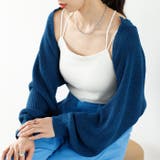 ブルー | 畦編ショートボレロカーディガン | GeeRA