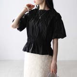 ブラック | ブロードシャーリングブラウス | GeeRA