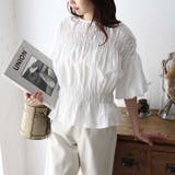 ホワイト | ブロードシャーリングブラウス | GeeRA