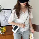 オフホワイト | Vネックシャーリングカットソー | GeeRA