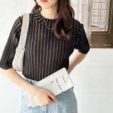 ハイネック配色リブトップス オフィスカジュアル 夏服 | GeeRA | 詳細画像12