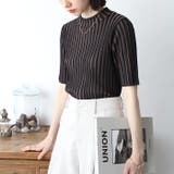 ハイネック配色リブトップス オフィスカジュアル 夏服 | GeeRA | 詳細画像16