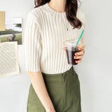 ハイネック配色リブトップス オフィスカジュアル 夏服 | GeeRA | 詳細画像21