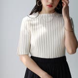 ハイネック配色リブトップス オフィスカジュアル 夏服 | GeeRA | 詳細画像24