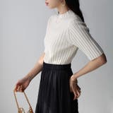 ハイネック配色リブトップス オフィスカジュアル 夏服 | GeeRA | 詳細画像25