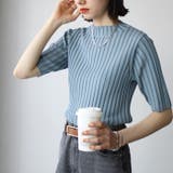 ハイネック配色リブトップス オフィスカジュアル 夏服 | GeeRA | 詳細画像5