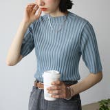 ハイネック配色リブトップス オフィスカジュアル 夏服 | GeeRA | 詳細画像6