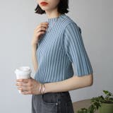 ハイネック配色リブトップス オフィスカジュアル 夏服 | GeeRA | 詳細画像7