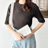 ハイネック配色リブトップス オフィスカジュアル 夏服 | GeeRA | 詳細画像11