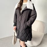 ブラック | 衿ボアマルチウェイキルティングコート | GeeRA