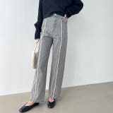 グレー | センター切替ワイドデニムパンツ | GeeRA