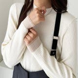 袖口シアーハイネックリブニットトップス | GeeRA | 詳細画像1 