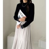 袖口シアーハイネックリブニットトップス | GeeRA | 詳細画像3 