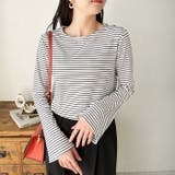 クルーネックフレアスリーブリブカットソー | GeeRA | 詳細画像9 