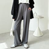 グレー | 美脚魅せタックワイドスラックスパンツ | GeeRA