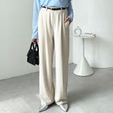 アイボリー | 美脚魅せタックワイドスラックスパンツ | GeeRA