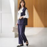 【３点セット】ボウタイブラウス付パール釦ベストセットアップ | GeeRA | 詳細画像8 