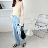 透かし編みメッシュニットプルオーバー | GeeRA | 詳細画像5 