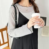 オフホワイト系 | シアーボーダーカットソートップス | GeeRA