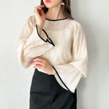 配色パイピングシアーワッシャーブラウス | GeeRA | 詳細画像12 