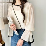 配色パイピングシアーワッシャーブラウス | GeeRA | 詳細画像4 