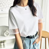 綿100%袖シアー切替シルケットTシャツ | GeeRA | 詳細画像8