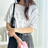 綿100%ドット刺しゅうシルケット半袖Tシャツ | GeeRA | 詳細画像8