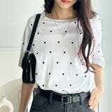 綿100%ドット刺しゅうシルケット半袖Tシャツ | GeeRA | 詳細画像10