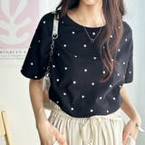 綿100%ドット刺しゅうシルケット半袖Tシャツ | GeeRA | 詳細画像15