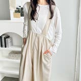 ライトベージュ | フロントジップハイウエストサロペット | GeeRA