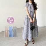 クレリック配色ウエストギャザーシャツワンピース | GeeRA | 詳細画像1