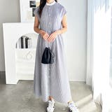 クレリック配色ウエストギャザーシャツワンピース | GeeRA | 詳細画像12