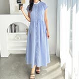 クレリック配色ウエストギャザーシャツワンピース | GeeRA | 詳細画像29