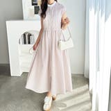 クレリック配色ウエストギャザーシャツワンピース | GeeRA | 詳細画像44