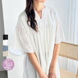 フレアー袖キーネックブラウス | GeeRA | 詳細画像1