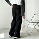 ブラック | コットンワイドベイカーパンツ | GeeRA